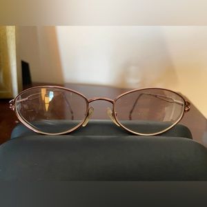 Sferoflex Prescription Glasses Rose Gold with open-wire design on arms 52-18-135